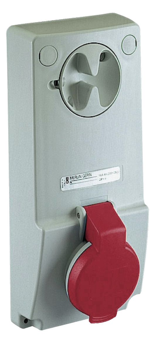 CEE-Schaltersteckdose 4p Acti9 32A IP44 400V/rt 6h Kst mech.Verrieg