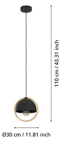 EGLO Hängeleuchte CALLOW schwarz,  43755 