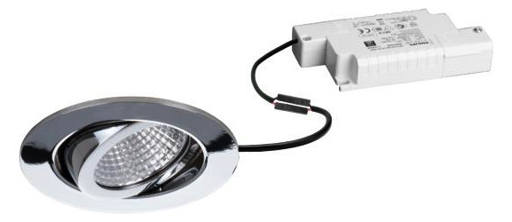 LED-Einbaustrahler 7W 2700K 740lm Konv chr glz 1LED Alu IP20 RF:hochglänzend