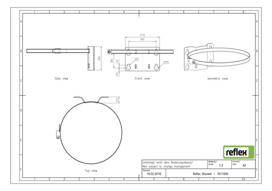 Reflex Wandhalterung Konsole mit Spannband, für 8-25 l