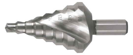 RUKO-Stufenbohrer HSS, spiralgenutet - 6,0-32,0mm, 8 Stufen