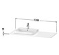 Duravit Waschtisch-Konsole Happy D.2 Plus 130x55cm, mit 1 Ausschnitt, Becken links, leinen