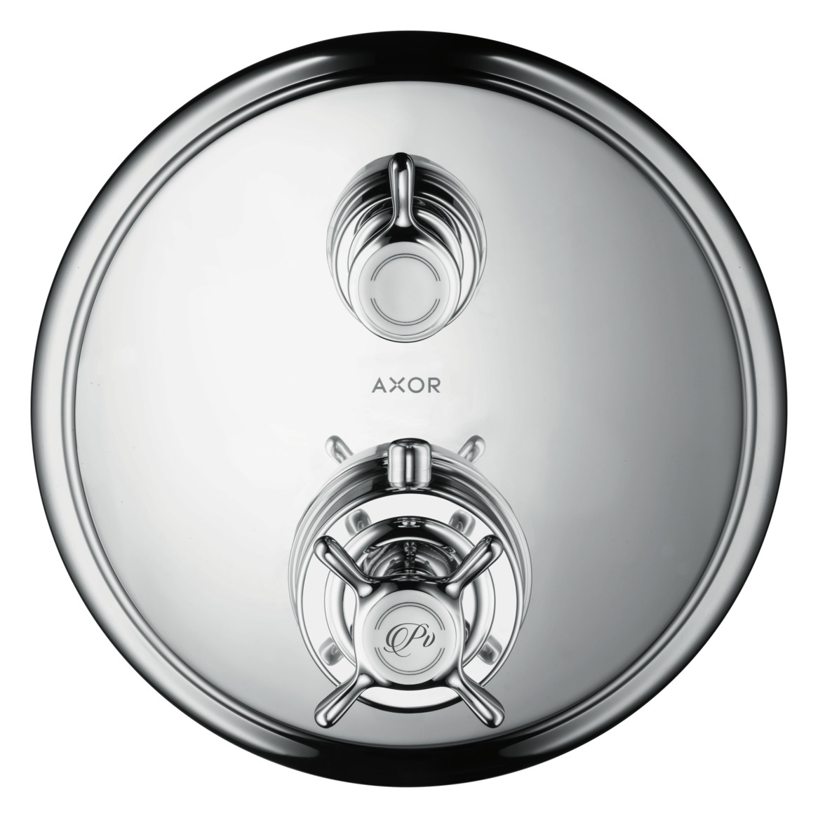 hansgrohe Fertigmontageset Axor Montreux UP-Thermostat, mit Ab- und Umstellventil, Kreuzgriff, chrom