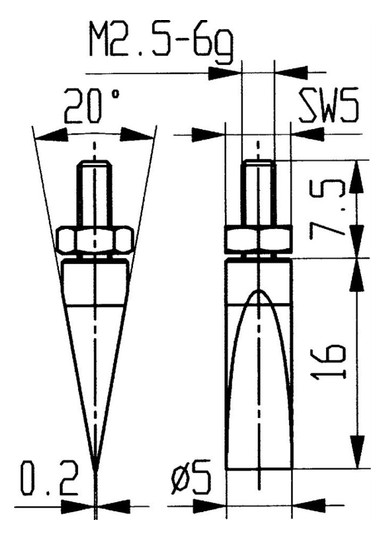 Käfer-Messeinsatz  573/20E - Schneide 5 mm