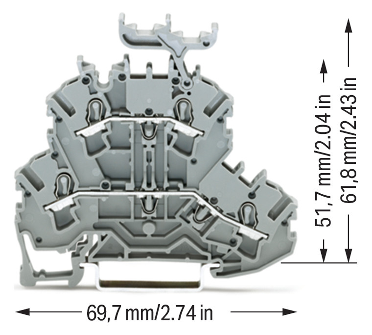 Reihenklemme 0,25-4qmm Serie 2002 gr 24A 2Etagen 2kl Hutschiene TH35