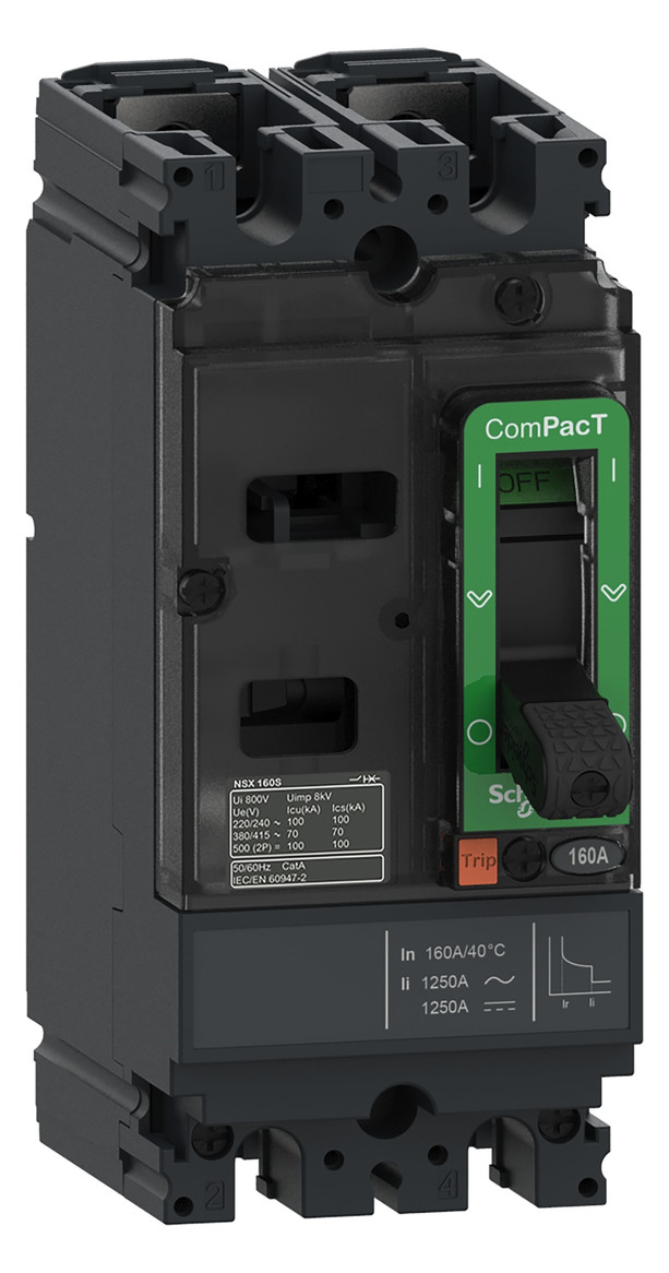 Leistungsschalter 125A 2p 128-160A/In Motorantrieb optional IP40 Festeinbau