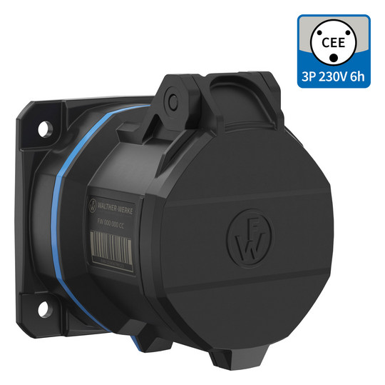 CEE-Anbausteckdose 3p 32A 200 - 250 V 6h (50+60 Hz) 200 - 250 V (50+60 Hz) blau
