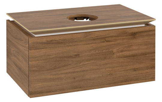 V&B Waschtischunterschrank Legato 80x38x50cm, Waschtisch mittig, Kansas Oak
