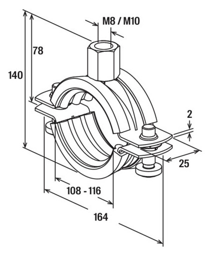 Vermaßte Strichzeichnung