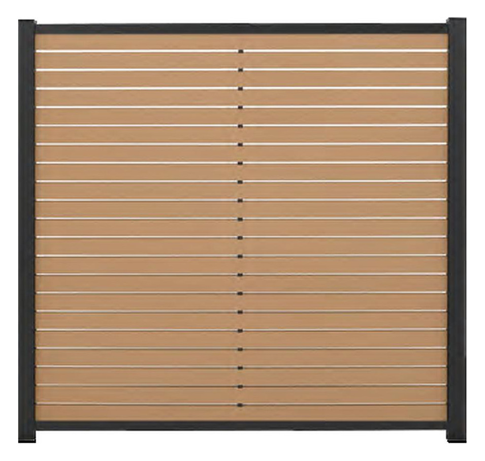 Bild HANÖ-Serie KARAMEL 21 Lamellen BPC-Rhomb us-Steckzaun 20 x 75/68 x 1793 mm - n.a.-0