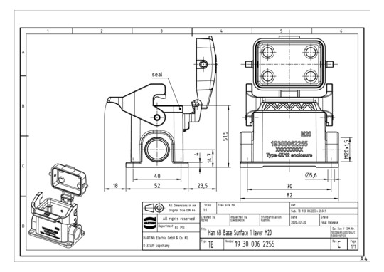 HART Sockelgehäuse M20       19300062255 