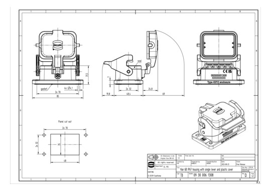 Harting Han 6B-agg-LB-K-IP67 09300061308 