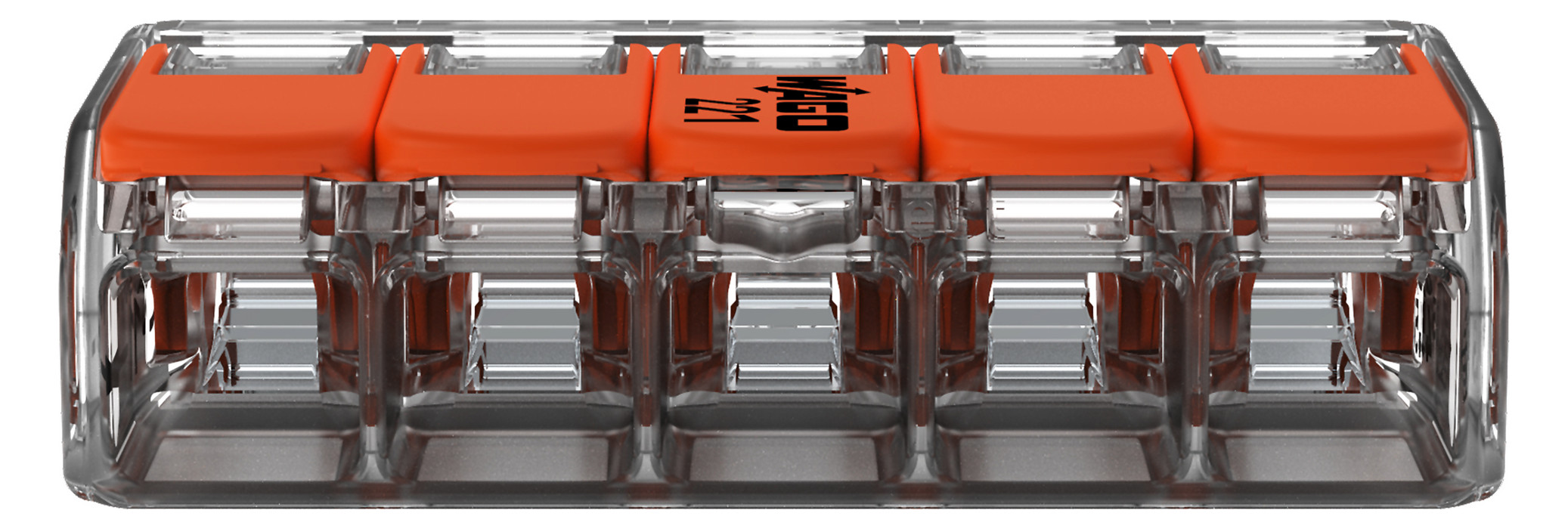 Steckklemme 5f 450V 32A Serie 221 0,2-4qmm m.BetätiHebel f.Massivleiter