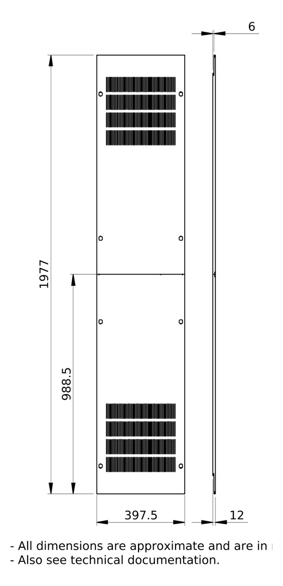 Rückwand ST 400mm 40HE RAL9003 pulverbesch