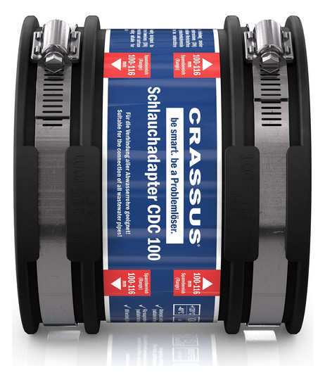 Crassus Schlauchadapter CDC 100, Typ 1, 100-116 mm, 0,6 bar, mit Innenlippe