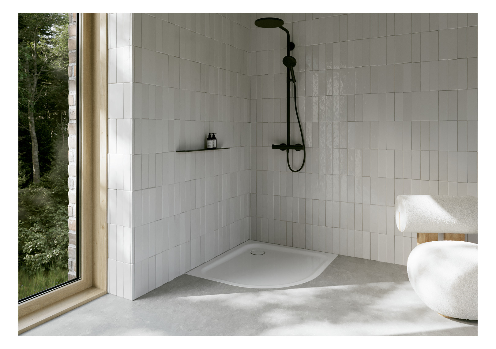 Duschwanne BetteCorner 5404 90x80x3,5cm, Glasur, calypso