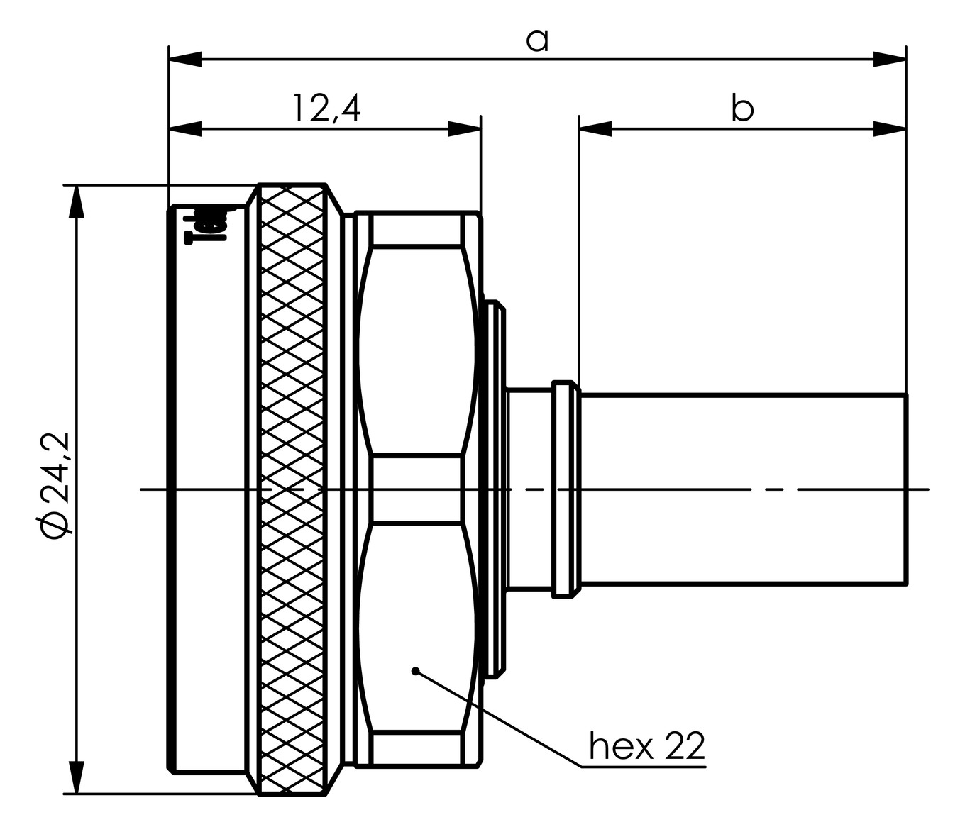 4.3-10-Stecker Rundkabel Crimp/Crimp 50Ohm