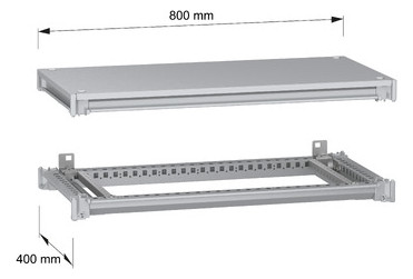 Profil 45x800x400mm Metall gr RAL7035