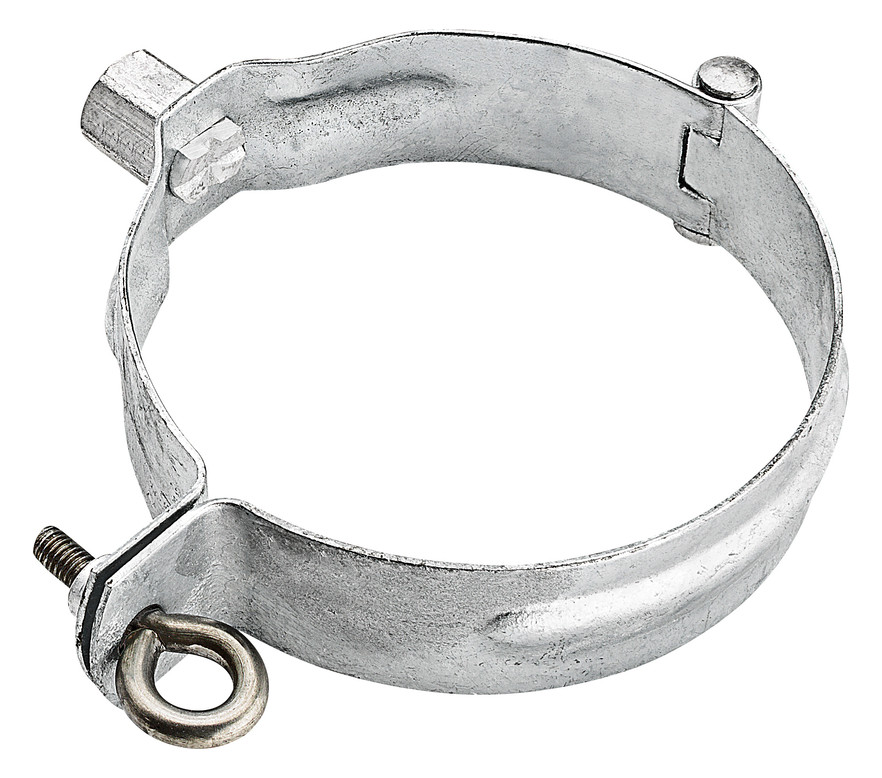 Grömo Fallrohrschelle 100 mm, verzinkt, mit Gewindemutter M10