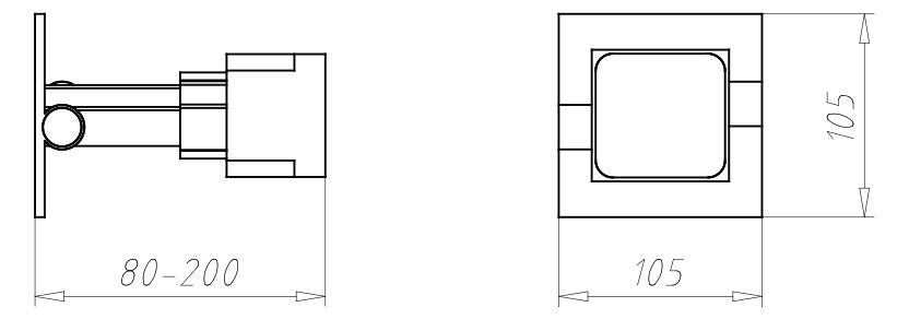 Teleskop-Gerätedose 68x70x50mm Kst T+80-200mm rechteck
