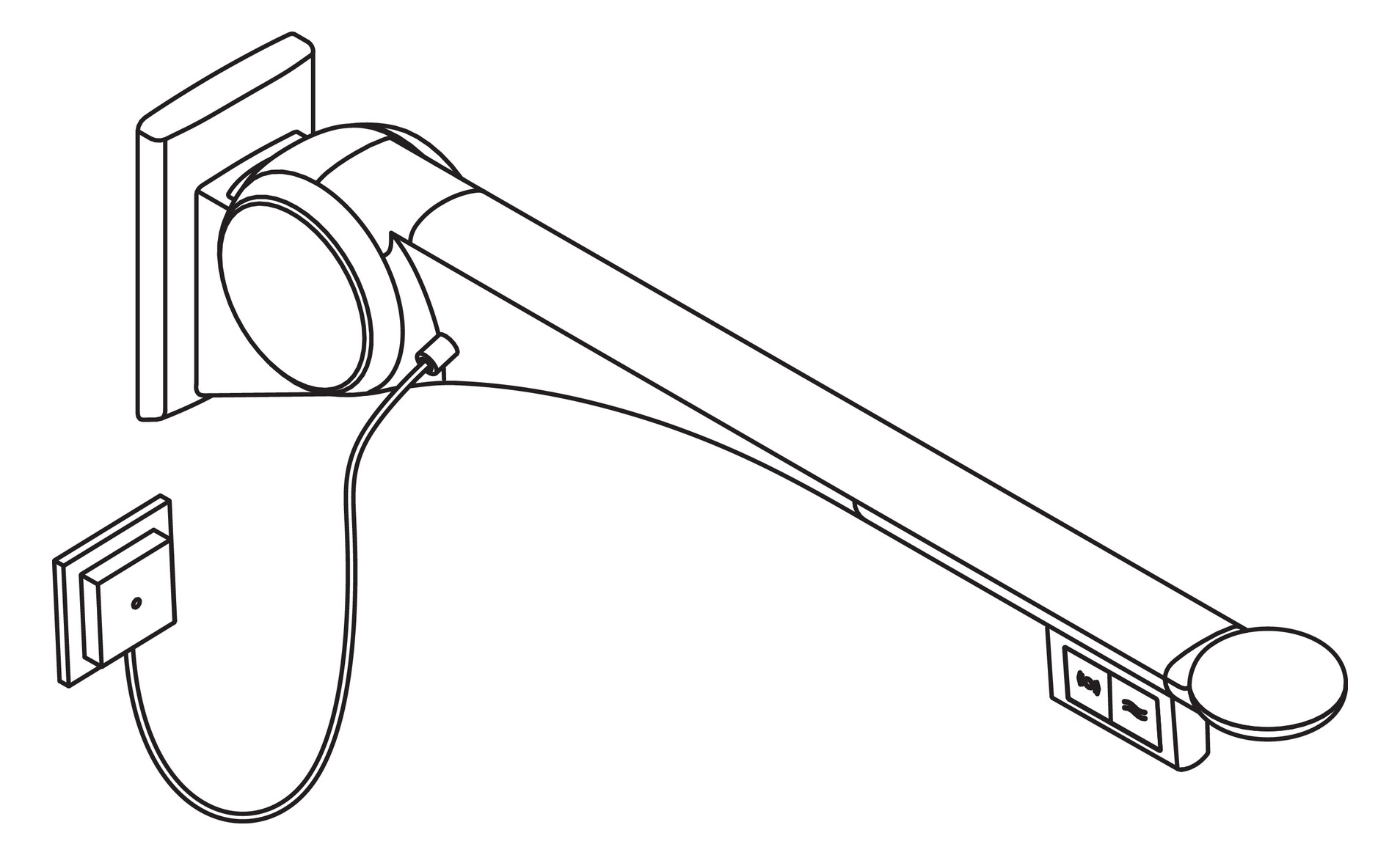 HEWI Stützklappgriff 802 LifeSystem Premium 850 mm, weiß hochglanz/weiß matt, Spülauslösung, Funktionstaste links
