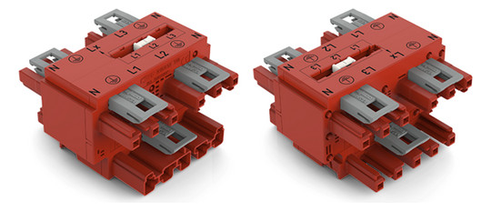 Drehstromverteiler PA Serie 770 5Eing 5p Polyamid (PA) 17Ausg 400V 25A IP20 hfr