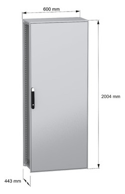 Standschrank ST IP55 B800xH2000xT400mm pulverbesch RAL7035 Koppelbar