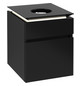 V&B Waschtischunterschrank Legato 45x55x50cm, Waschtisch mittig, mit LED-Beleuchtung, Black Matt Lacquer