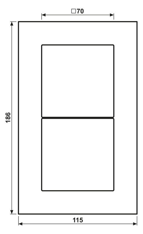 Einbaurahmen 2f aws glz LS / LS PLUS Glas f.GEB-K Unterputzmontage