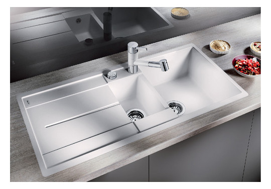 Blanco Spüle METRA 6 S-F SILGRANIT 99 x 49 cm, cafe, reversibel, mit Ablauffernbedienung