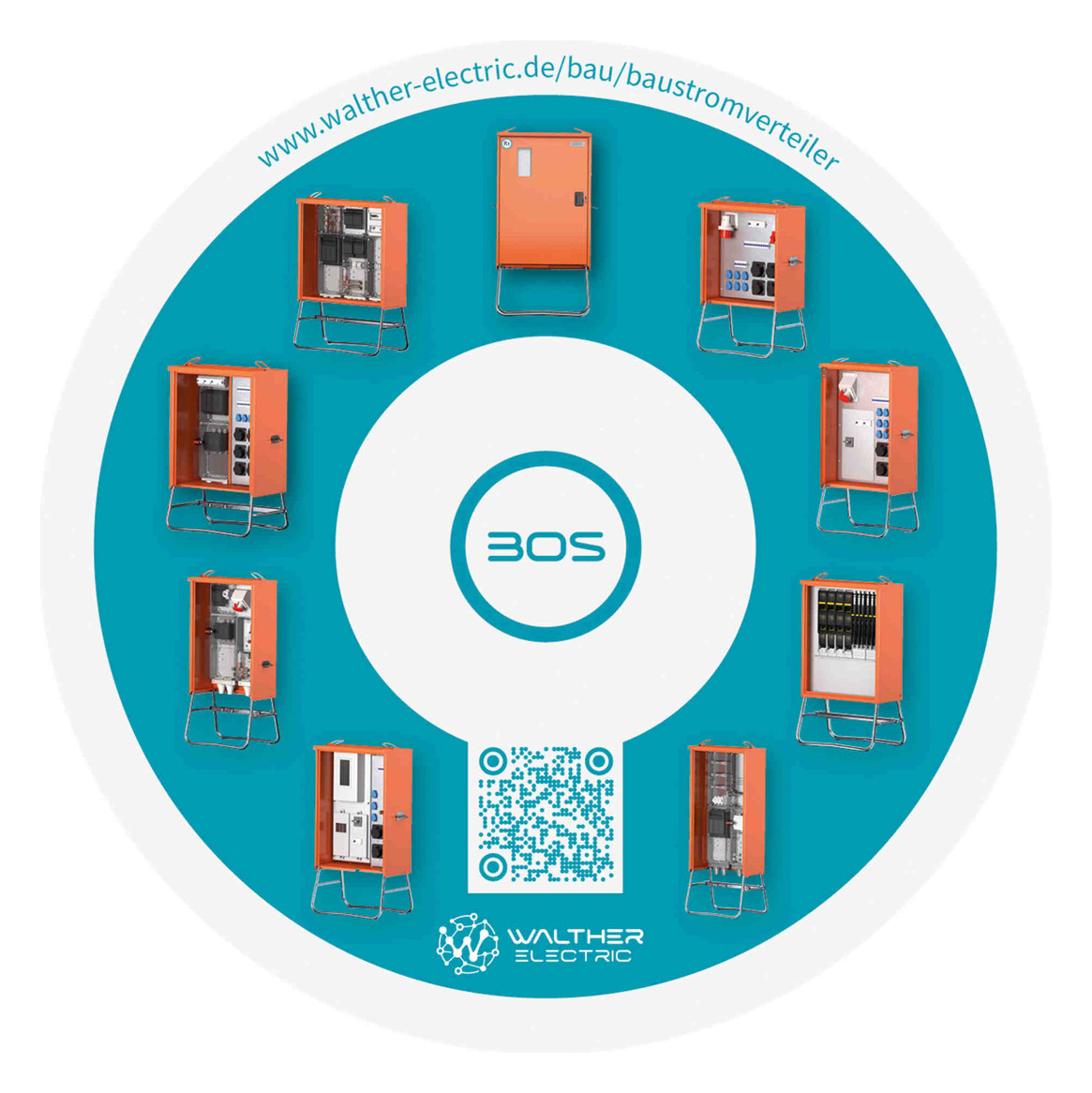Anschlussverteiler 44kVA 44kVA 2CEE16A 1CEE32A 6Steckdose 1Zähler NH00 IP44