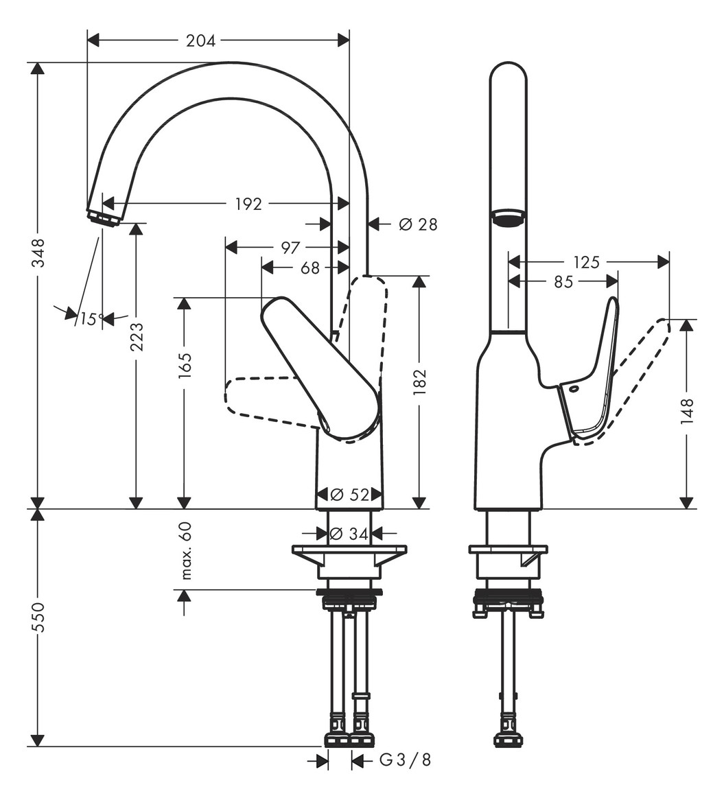 hansgrohe Spültisch-Einhebelmischer 220 Focus M42 1jet, chrom