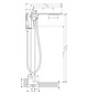 hansgrohe Fertigmontageset Axor Massaud Wannen-Einhebelmischer, bodenstehend, brushed brass
