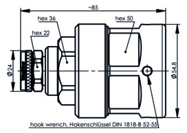 4.3-10-Stecker Rundkabel 50Ohm