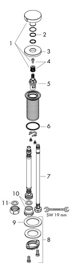 hansgrohe Geräteabsperrventil F21 d= 48mm, rund, chrom
