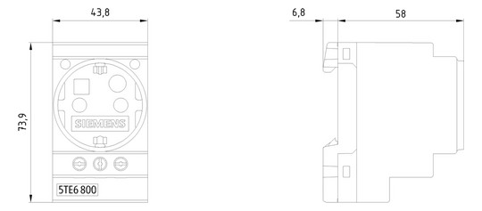 SCHUKO-Steckdose 16A nach Steckdose REG 230V/AC 2,5TE 58mm IP20