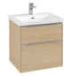 V&B Waschtisch-Unterschrank Subway 3.0 57,2x57,6x47,8cm, ohne LED/Griff Aluminium glänzend, nordic oak