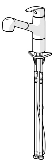 HANSA Spültisch-Einhebelmischer HANSAPINTO Ausziehbrause, 2-strahlig, schwenkbar, Ausladung 231 mm, chrom