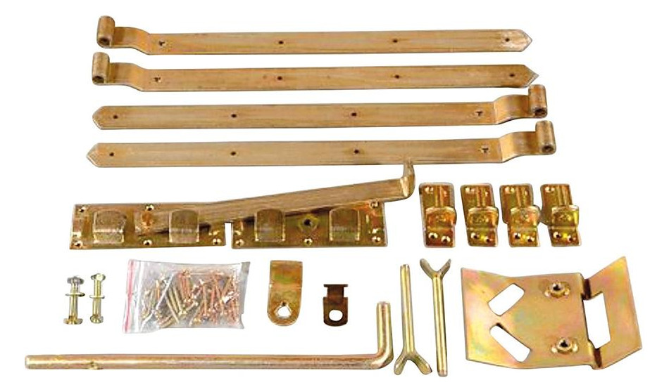 Bild Doppeltor-Beschlag gelb verzinkt, katonverpackt Überwurfbeschlag, für Torbreiten - n.a.-0