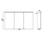 EMCO Aufputz-Lichtspiegelschrank pure LED 1200 x 728 mm, Aluminium, 3 Türen