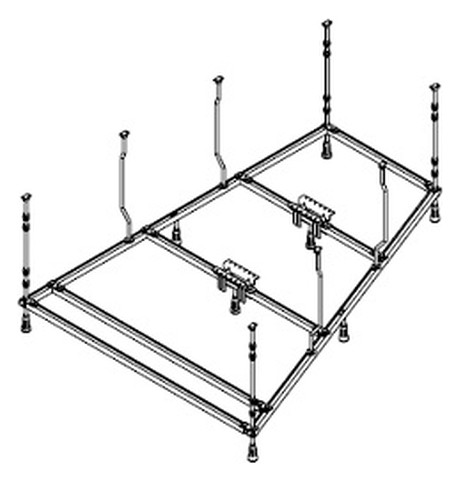 Hoesch Spezial-Untergestell Trapez, 150 x 100 cm, links, für Badewanne