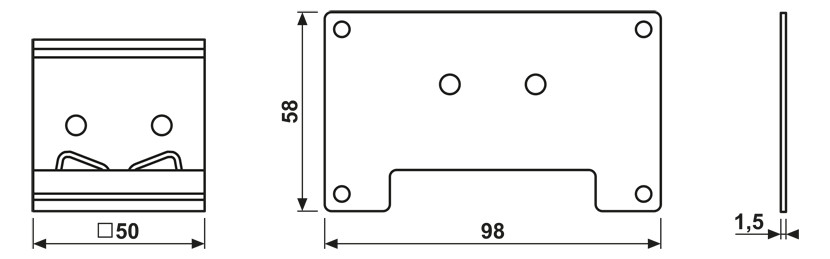 Montageset x180xmm Metall sw