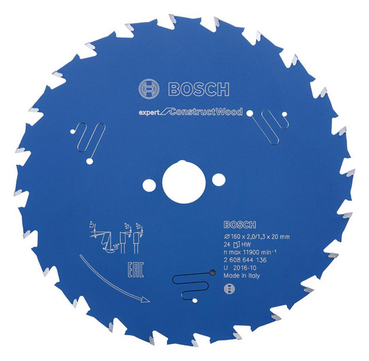 HM-Kreissägeblatt 160x2/1,3x20 24Z W+DBosch VE...