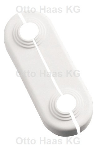 HAAS Doppelrosette 84 x 35 mm, weiß, für Rohr d= 10/12/15/18mm