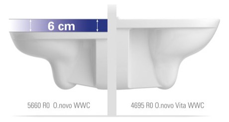V&B Wand-Tiefspül-WC VICARE 36x59,5cm, DirectFlush, Abgang waagerecht, weiß