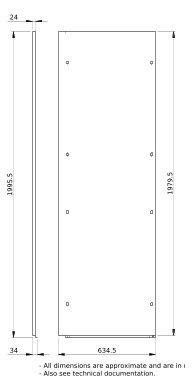 Seitenwand ST 600mm 40HE RAL9003 pulverbesch