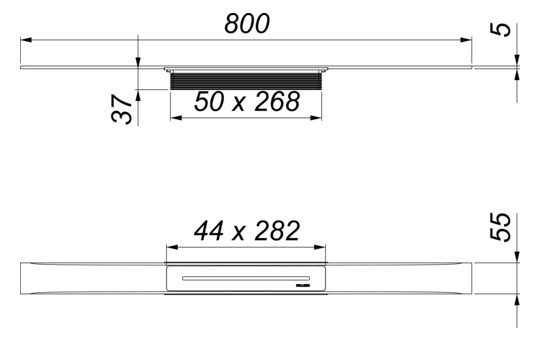 Dallmer Duschrinne CeraFloor Select 800 mm, messing matt