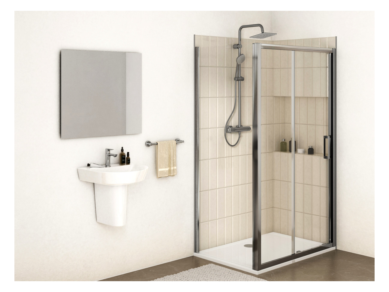 Ideal-Standard Waschtisch Connect Air 50x45x16cm, mit Hahnloch und Überlauf, weiß