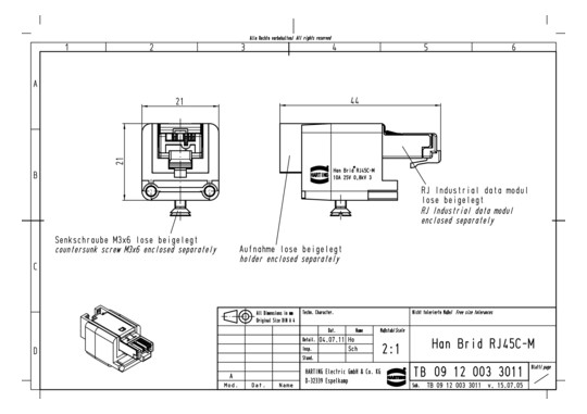 HART HAN Brid-RJ45 C-M RJ    09120033011 
