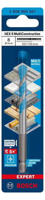 Bild Schlagbohrer EXPERT HEX-9 8x50x100mm Mul tiConstruction Bosch-2